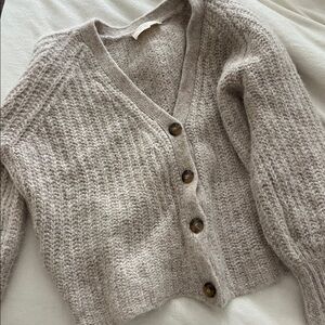 Sezane Basile Cardigan Sweater Light Beige Size XS Wool Alpaca